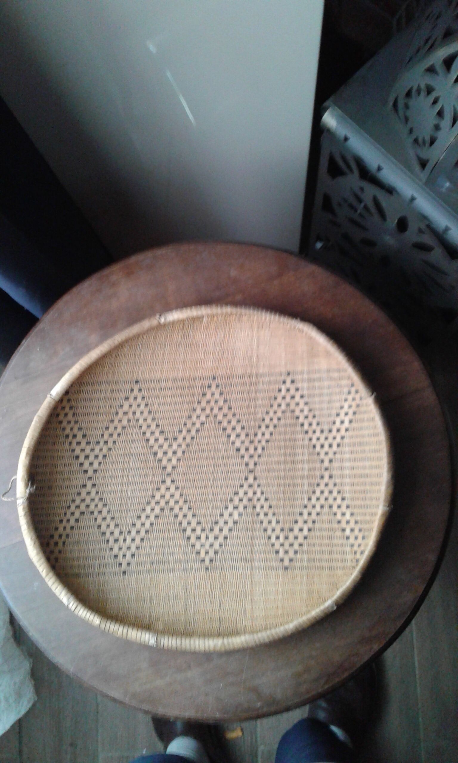 African braid basket mural