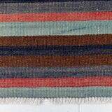 Tapis couloir artisanal, look bohème, couleurs pastel délavées, 415x70Cm