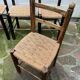 Chaise Italienne Vintage Bois Brut Corde Tressée Artisanale