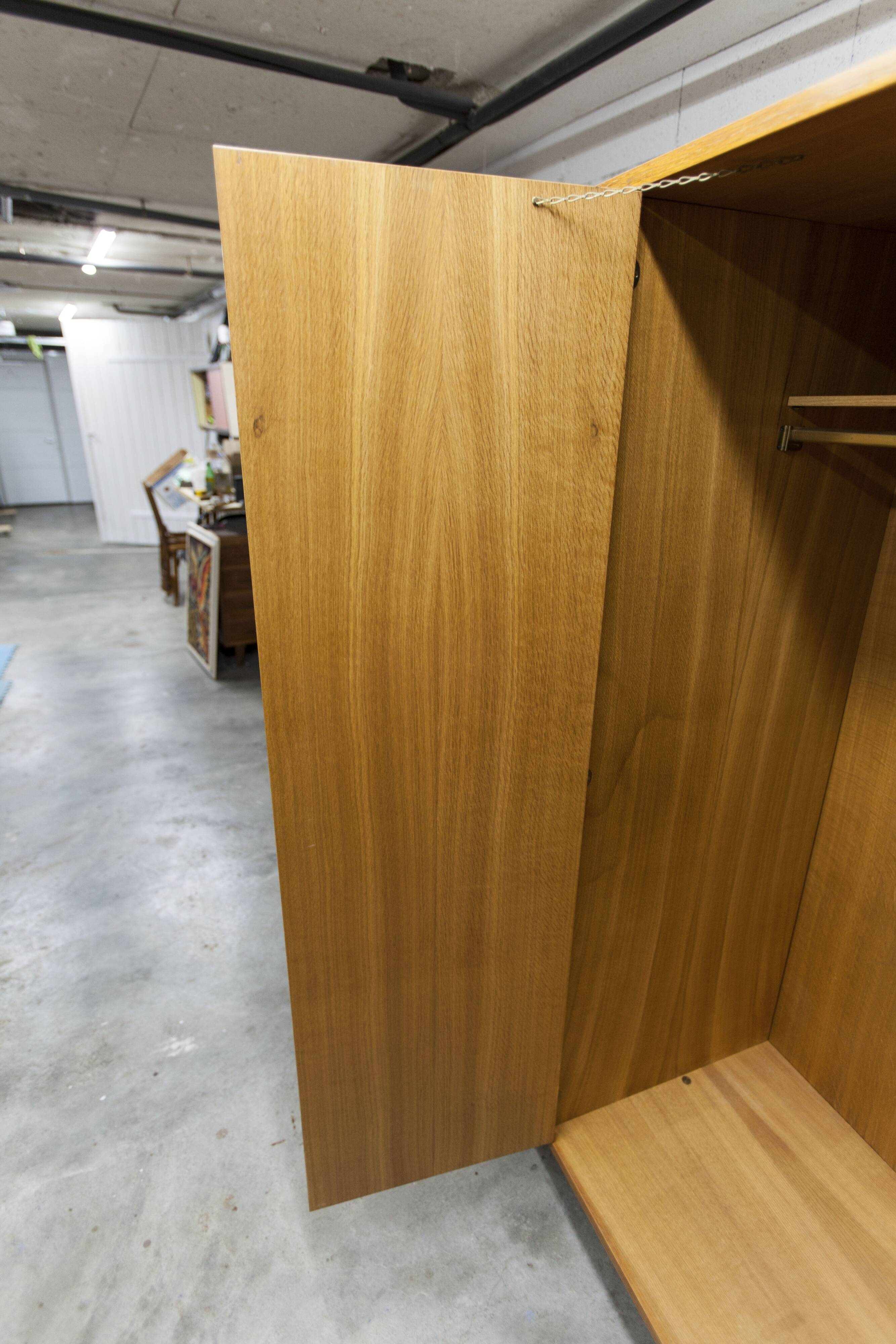 Scandinavian 3-door wardrobe in blond teak