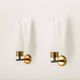 Pair of Italian wall scones in opaline glass and brass, 1960s