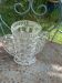 Angel wings vase, in transparent glass with art deco relief pattern