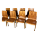 Scandinavian chairs (set of 8) in thermoformed beech from the 1960s.