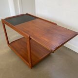 Scandinavian design teak bar cart, trolley, side table, 1960s