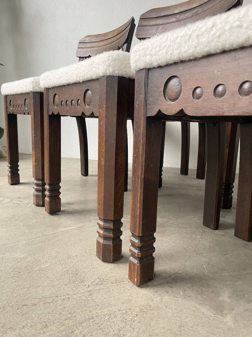 Set of 6 brutalist chairs from the 1940s