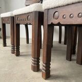 Set of 6 brutalist chairs from the 1940s