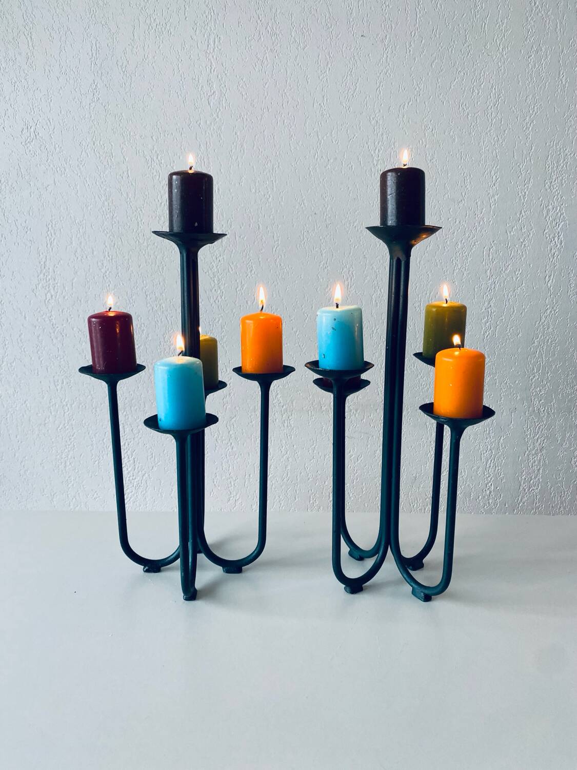 Pair of 5-branched candlesticks