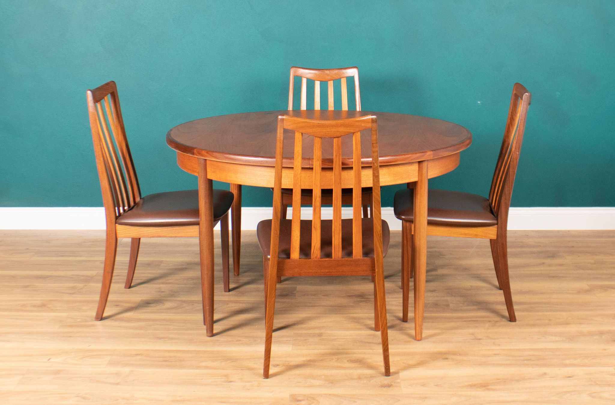 Retro Teak GPlan 1960s Fresco Dining Table & 4 Four Chairs By Victor Wilkins