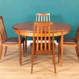 Retro Teak GPlan 1960s Fresco Dining Table & 4 Four Chairs By Victor Wilkins