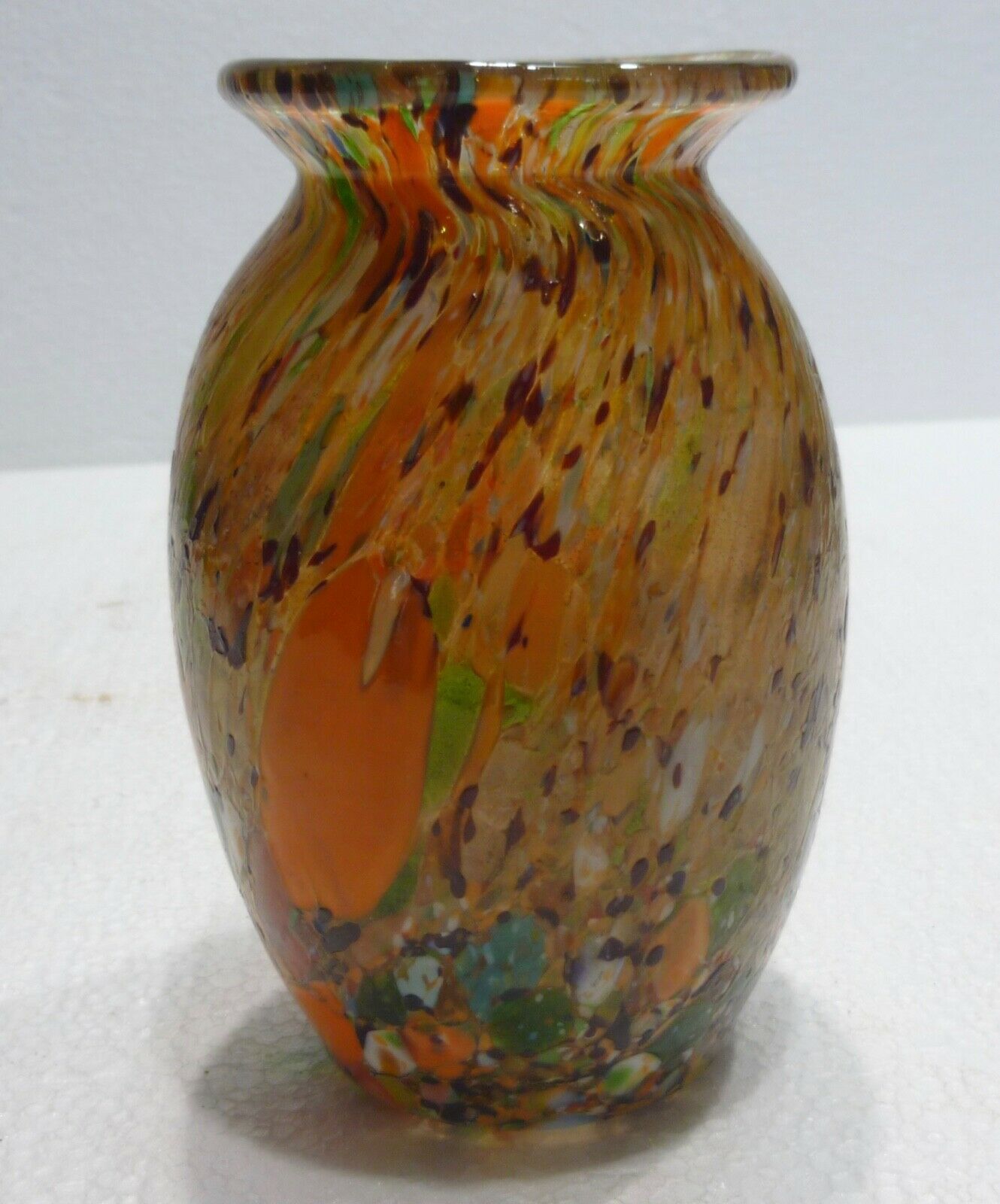 Vase old multicolored glass millefiori Murano
