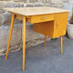 Wood and formica desk, compass feet, vintage, 70s
