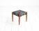 Scandinavian teak stool with upholstered seat, 1960s/1970s