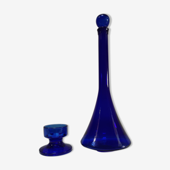 Blue glass decanter