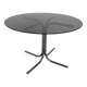 70s round table with smoked glass and chrome