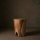 ARLA side table stool in hand-carved solid recycled teak.