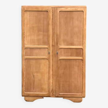 Armoire parisienne art déco penderie bois brut massif