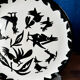 Grand plat céramique J.Lurçat décor zoomorphe noir sur fond blanc