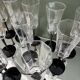 11 vintage glass champagne flutes, Esso, Luminarc