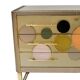 Mid-Century Modern Style Solid Wood Glass and Brass Large Italian Commode