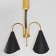 Mid-Century Modern pendant light, brass and metal, 1970s.