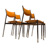 4 chrome tubular chairs, France-Italy circa 1970