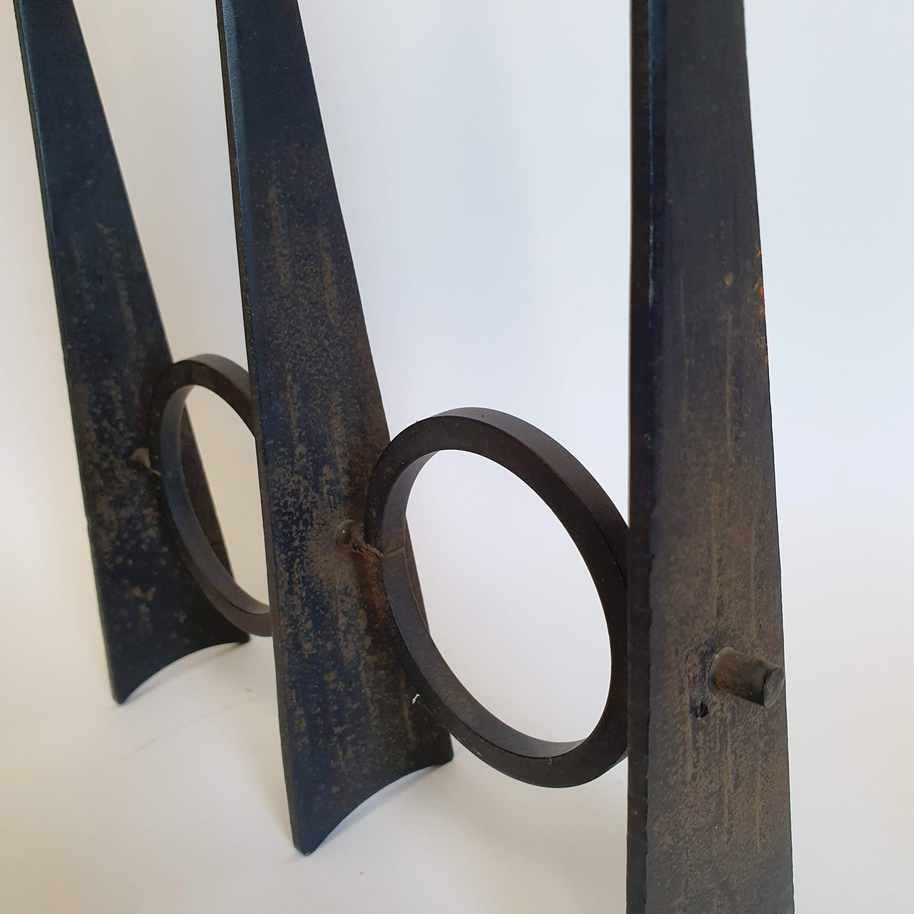 Black wrought iron candle holder 50s