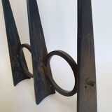 Black wrought iron candle holder 50s