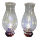 Pair of blown glass and chrome-plated metal wall lights, 1970s