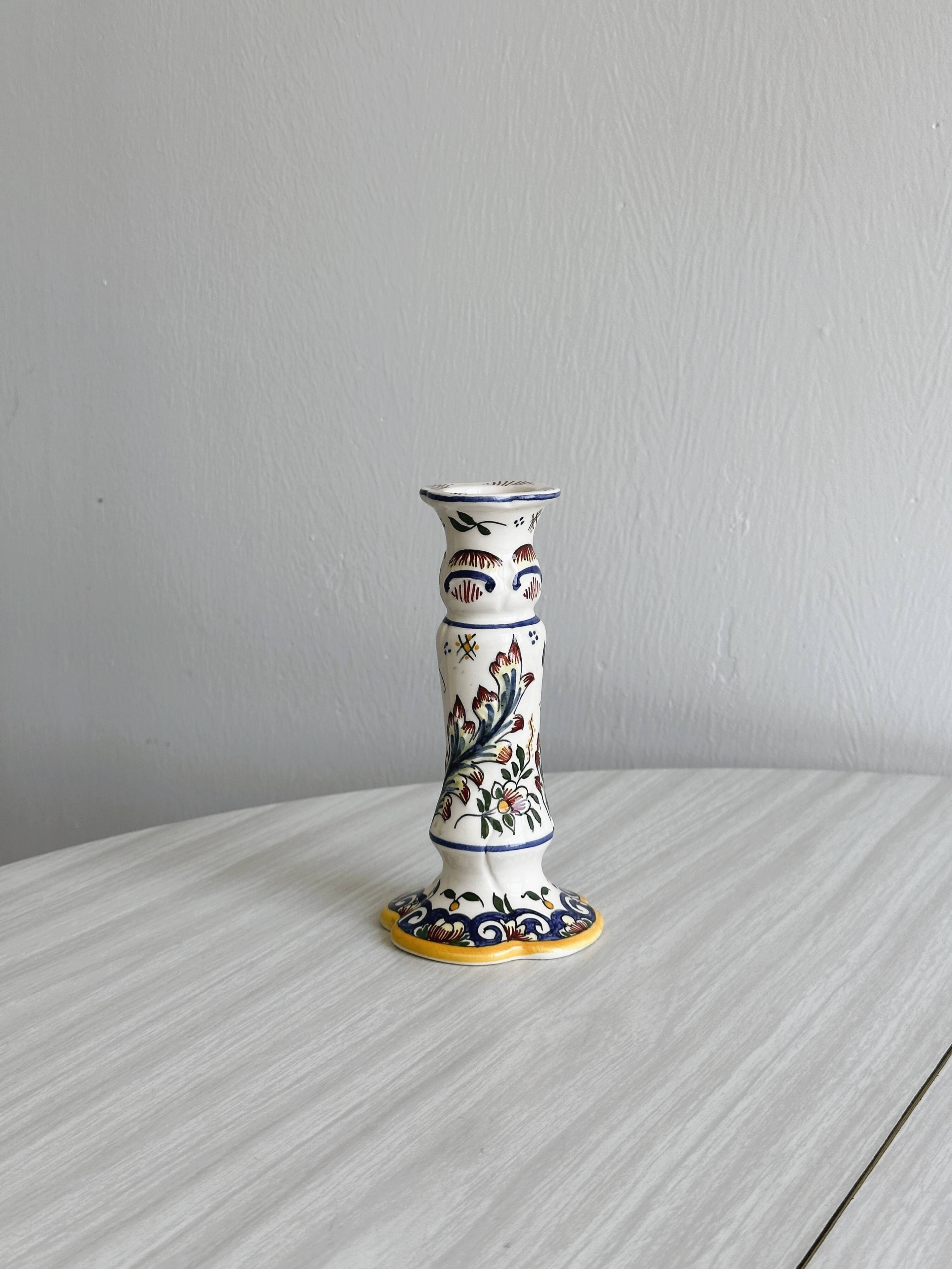 Desvres earthenware candle holder