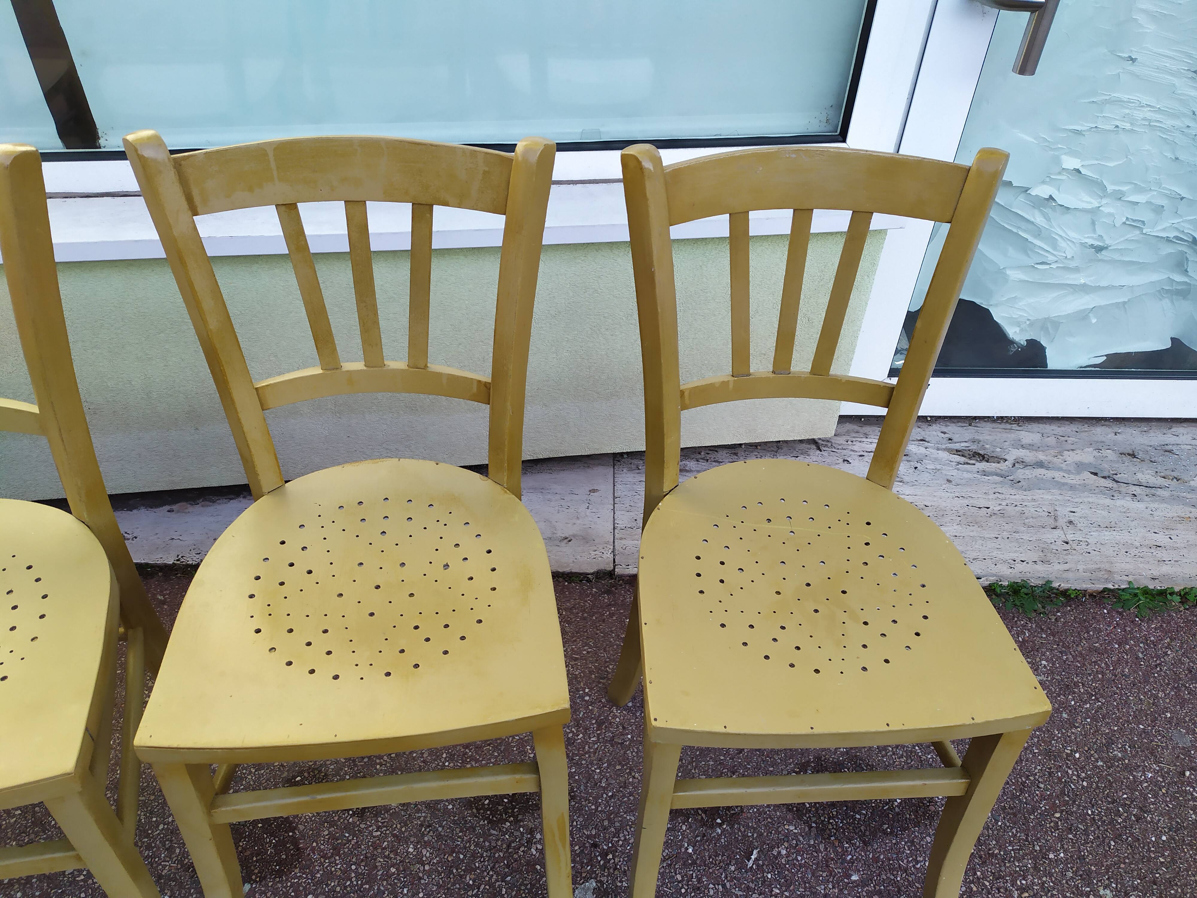Lot de 4 chaise de bistrot Luterma - repeintes