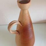 Conical soliflore vase in beige / vintage ceramic 60s-70s