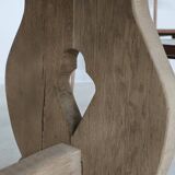 Large 19th century elm monastery table with solid top