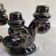 Pair of Vallauris iridescent ceramic candle holders