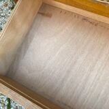 Rattan chest of drawers and vintage wood