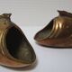 Two vintage brass fish ashtrays