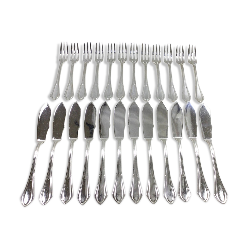 COUVERT À POISSON En Metal Argenté 24 Couverts SFAM 50g EUR 70,00 - FR