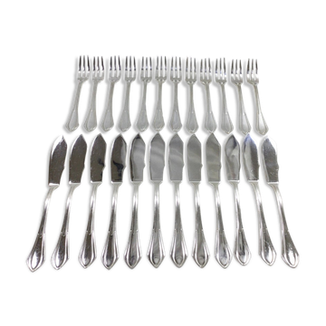 Set de 12 couverts à poisson art déco