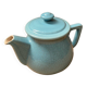 Antique Vintage Cracked Blue Ceramic Teapot