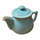 Antique Vintage Cracked Blue Ceramic Teapot