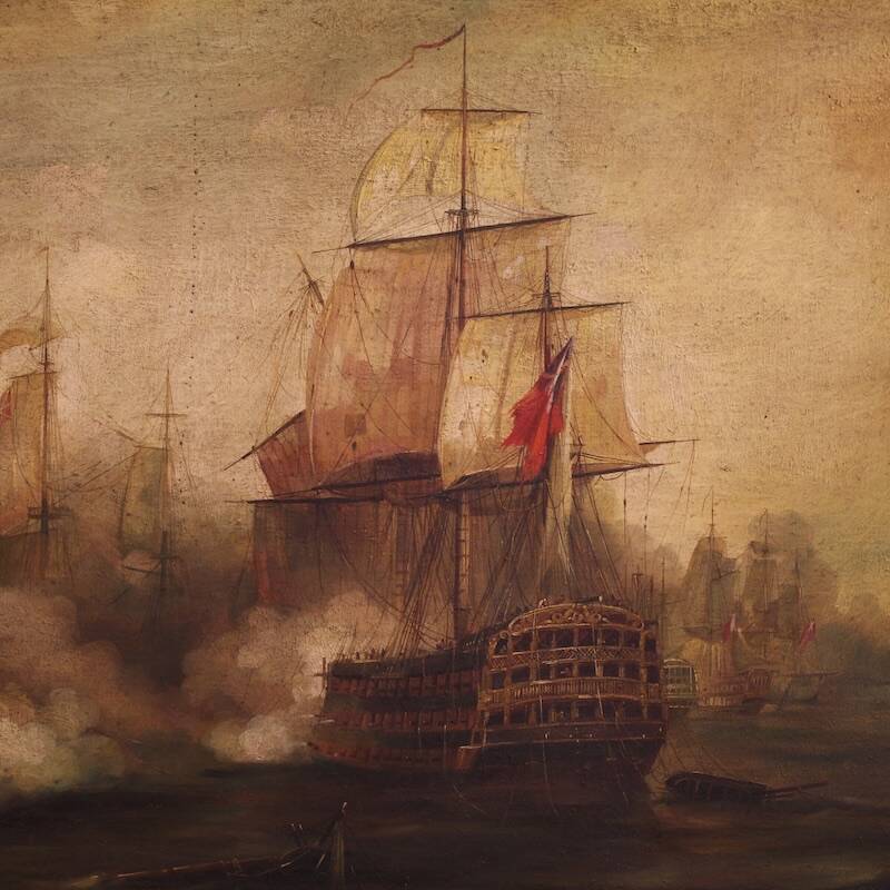 Peinture maritime française du XXe siècle Bataille de Trafalgar