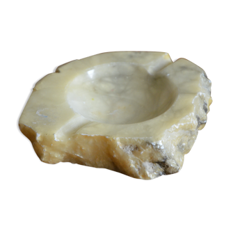 White and grey alabaster ashtray