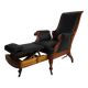 Fauteuil de bibliothèque ancien du XIXe siècle par Horrix – cuir noir