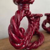 Pair of ceramic candlesticks, Vallauris