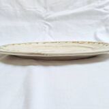 Oval plate, hand-painted meat platter in orange and green.