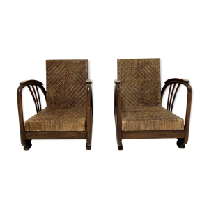 Paire de fauteuils coloniaux