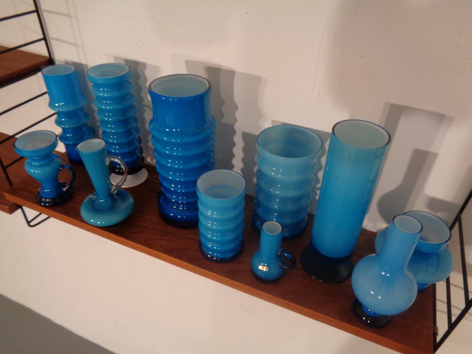 German glass vases by Karl Friedrich, 1960s, set of 11.