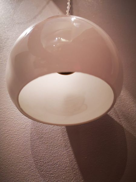 Suspension walker old opaline white globe spirit night light 1930 Art Deco TBE