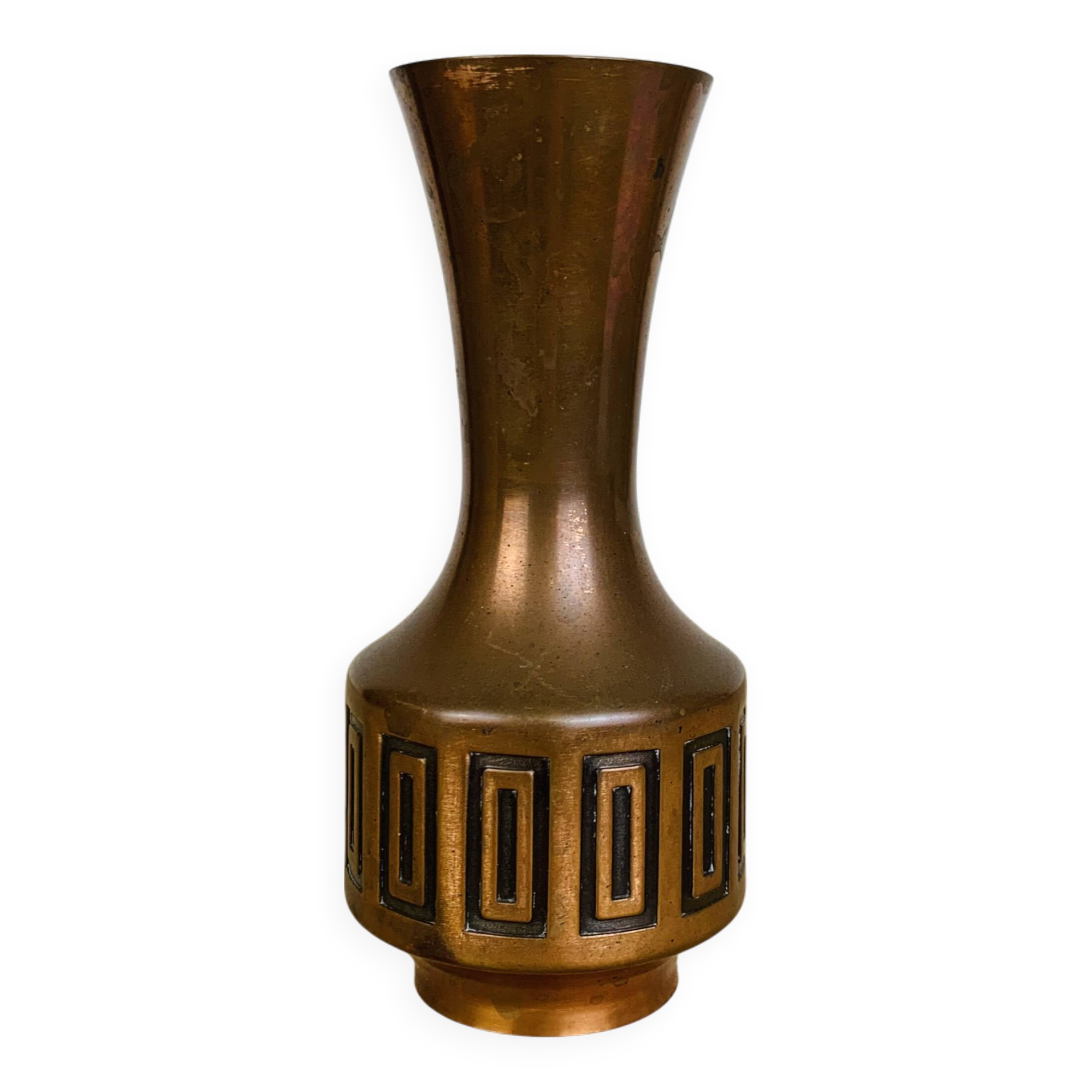 Vintage 70s Scandinavian brass vase