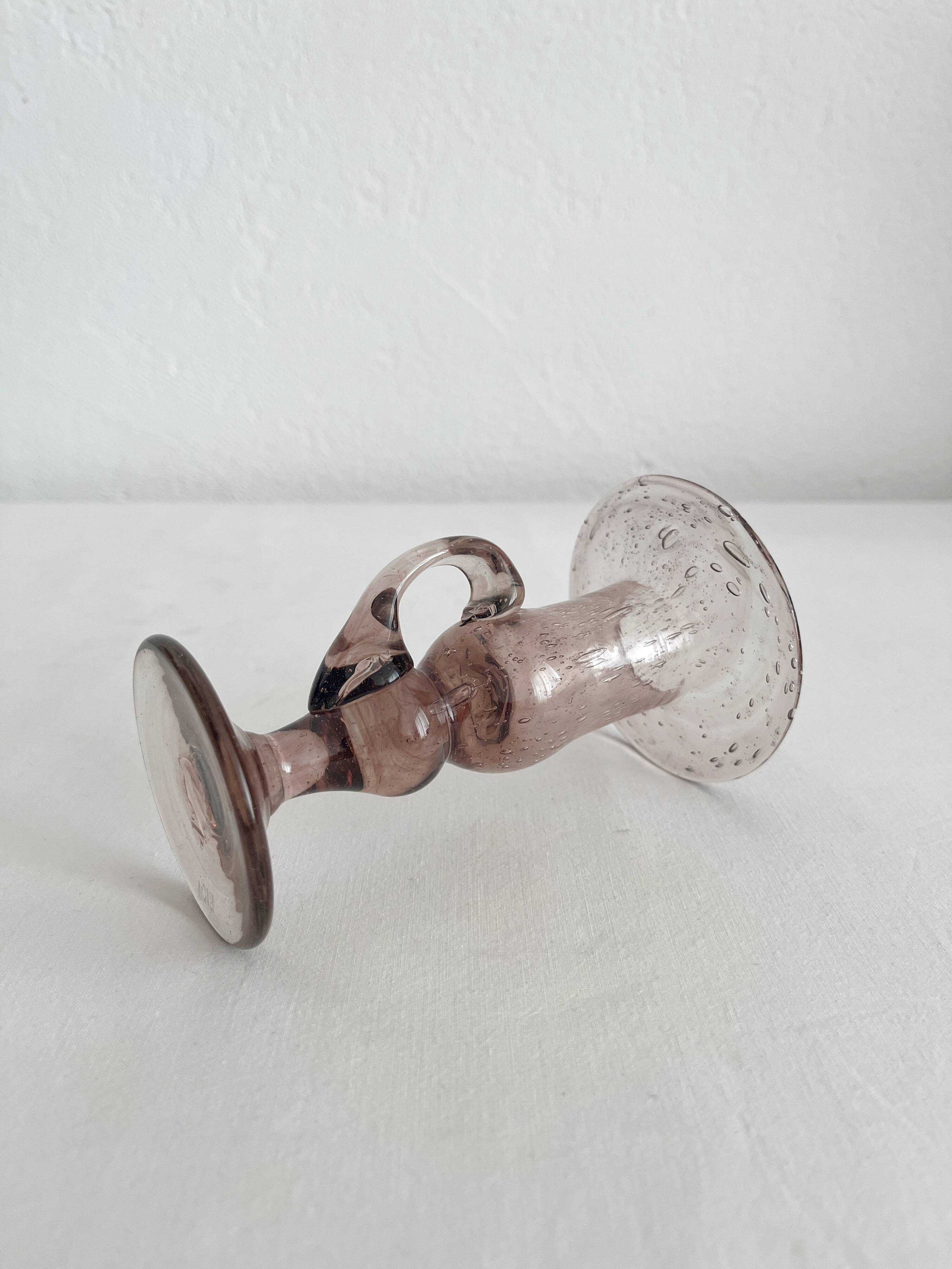 Vintage Biot bubble-blown glass candlestick