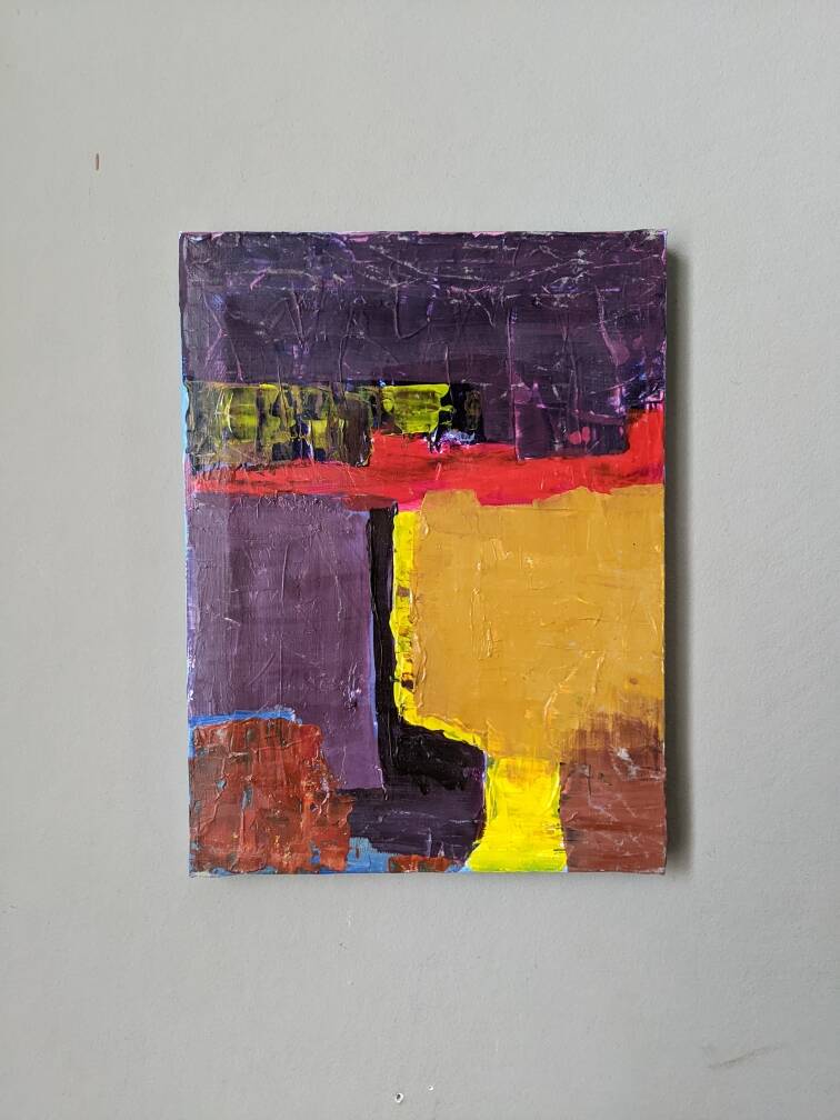 Acrylic on canvas small painting Contemporary abstract art